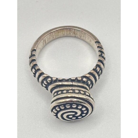 Vintage James Avery Tribal African Beaded Swirl Sterling Silver Ring - Picture 7 of 11